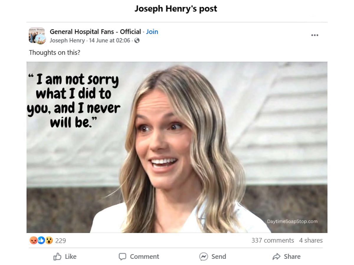 The Original Post by the fan (Image via Facebook/ @Joseph Henry)